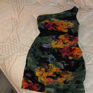 Cute colorful one strap dress